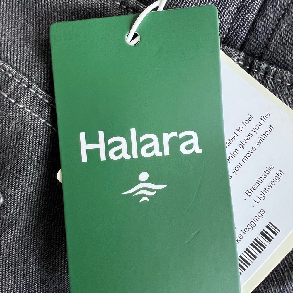 Halara Flex Denim Wide Leg Jeans Gray Distressed TikTok Viral Athleisure XL - Picture 9 of 13